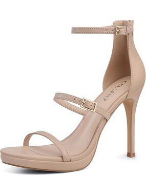 Women's Nude Comfortable Formal Dressy Stiletto Fashion Platform High Heels